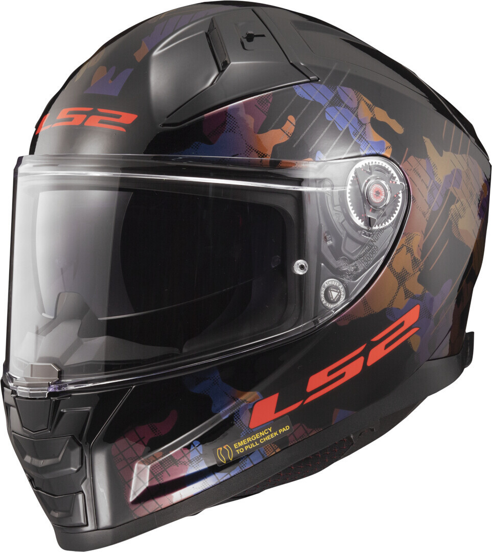 Bild von LS2 FF811 Vector II Kamo Helm, schwarz-rot-blau, Größe XS für Männer