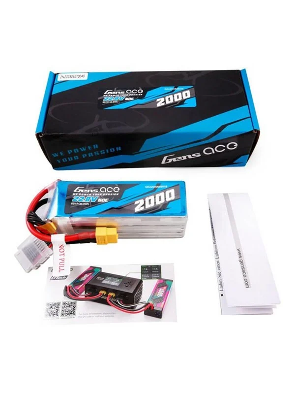Bild von Gens Ace 2000mAh 22.8V 60C 6S1P High Voltage Lipo Battery Pack with XT60 Plug (22.80 V, 2000 mAh)