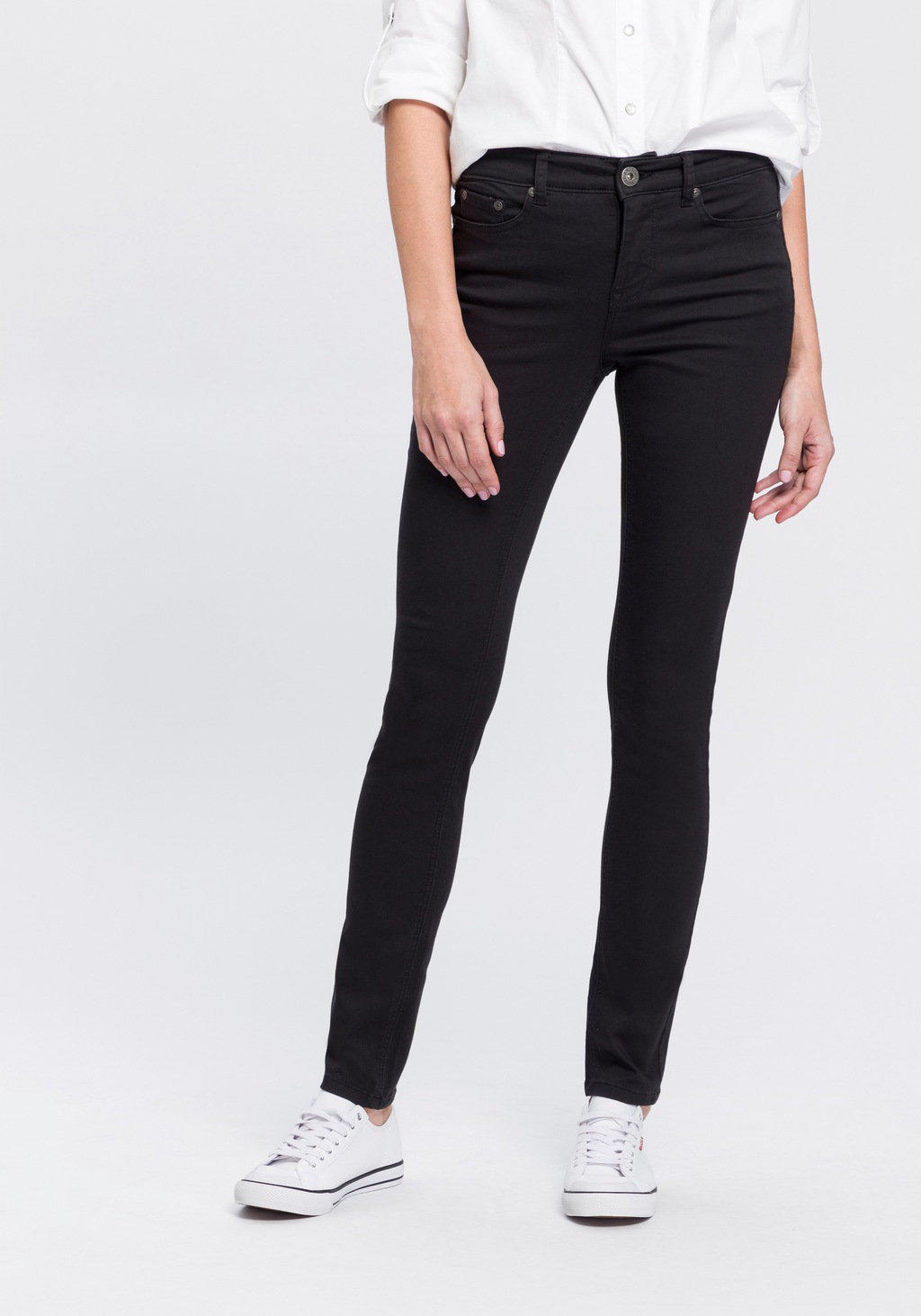 Bild von Arizona Slim-fit-Jeans "Shaping", enge Passform, Röhrenjeans, Used-Look-Waschung, hohe Leibhöhe