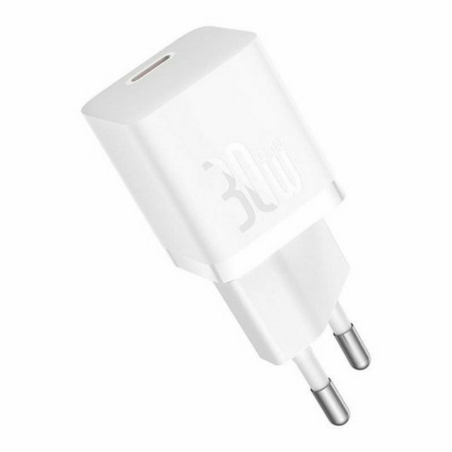 Bild von Baseus Mini wall charger GaN5 30W (white) (30 W), USB Ladegerät, Weiss