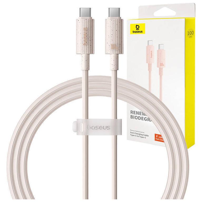 Bild von Baseus Fast Charging cable USB-C to USB-C Habitat Series 1m 100W (pink) (1 m), USB Kabel