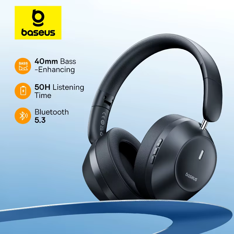 Bild von Baseus Bass 30 Max Wireless Headset Bluetooth 5.3 Over Headphones Bass-Enhancing 40mm Diaphragm