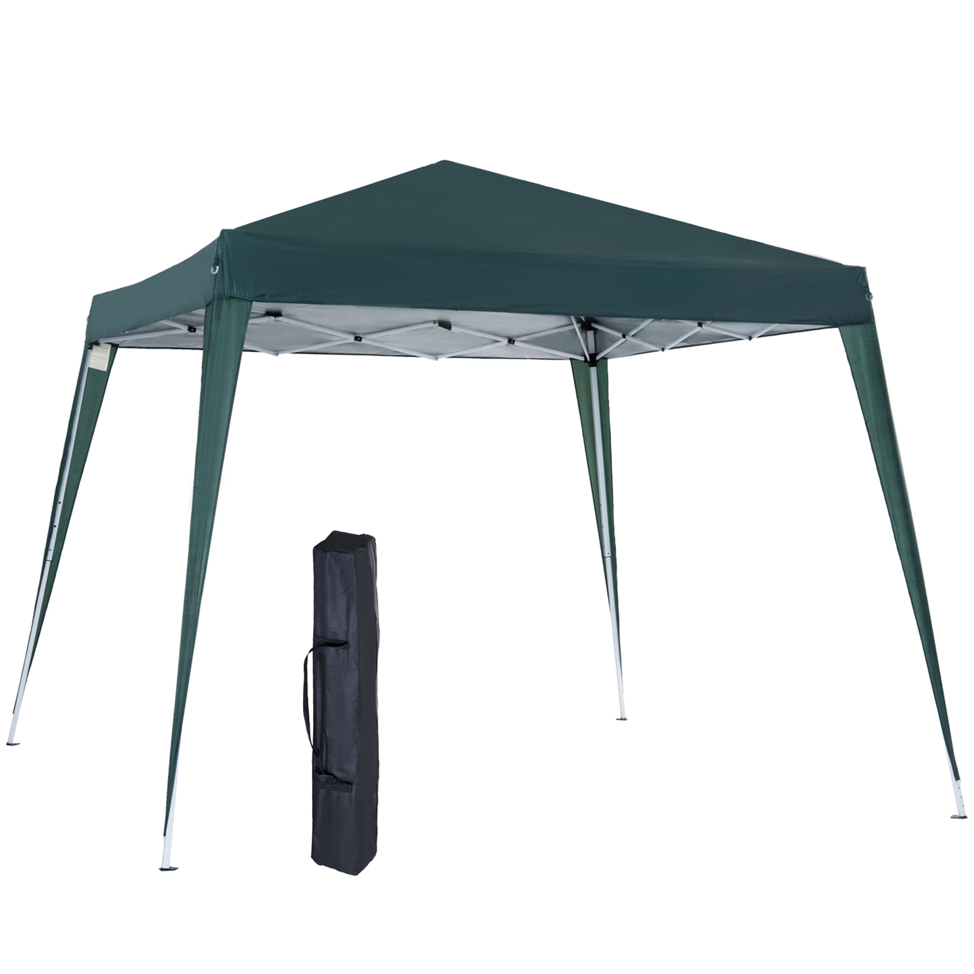 Bild von Outsunny Faltpavillon 2,4x2,4m Partyzelt mit UV-Schutz, faltbar & tragbar, inkl. Tragetasche für Garten & Balkon, Stahl Grün   Aosom.de