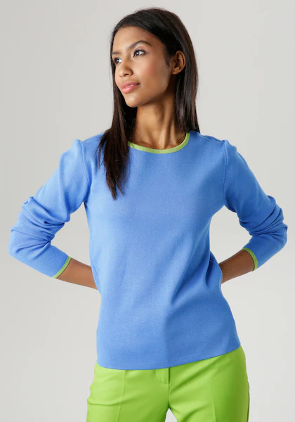 Bild von Aniston SELECTED Strickpullover, mit kontrastfarbenen Streifen