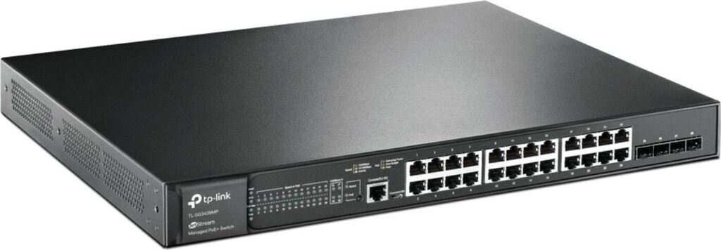 Bild von TP-Link TL-SG3428XMP 24 Port L2+Managed PoE+ Switch mit 24 PoE+ Ports und 4 10G-SFP+ Slots Schwarz