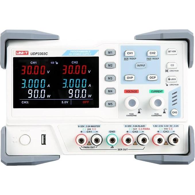 Bild von Uni-T Labornetzteil UDP3303C, 3-Kanal, RS232, 0...30 V, 0...3 A, 195 W, Labornetzgerät