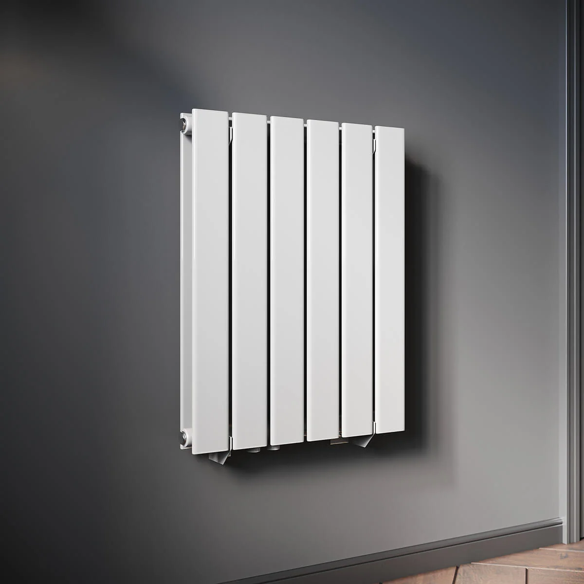 Bild von SONNI Design Heizkörper flach und klein für Badezimmer, vertikaler Badheizkörper flach Paneelheizkörper für Bad Flachheizkörper  600*465mm Weiß ohne/mit Mittelanschluss