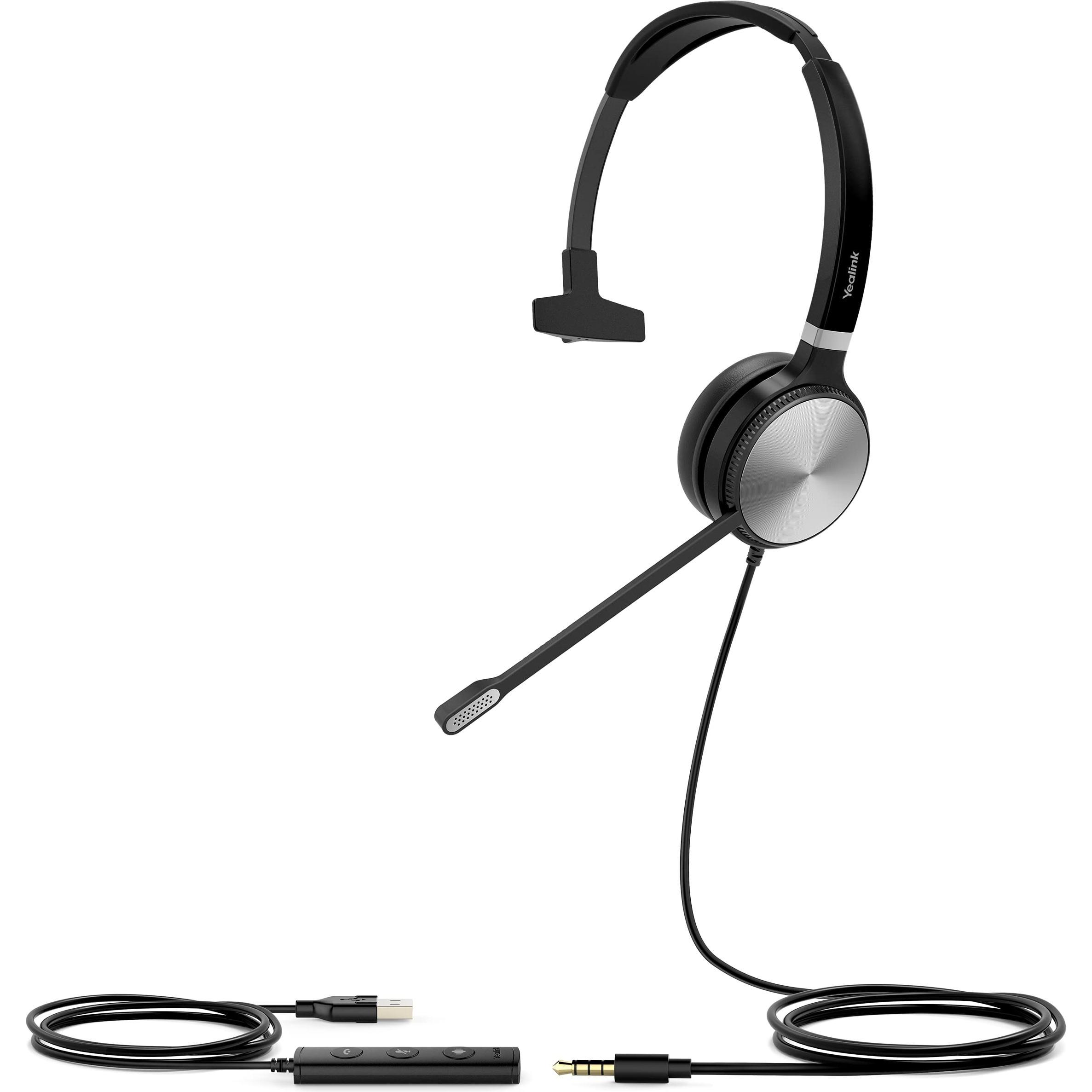 Bild von Yealink UH36M UC (Kabelgebunden, USB-A), Office Headset, Silber, Schwarz