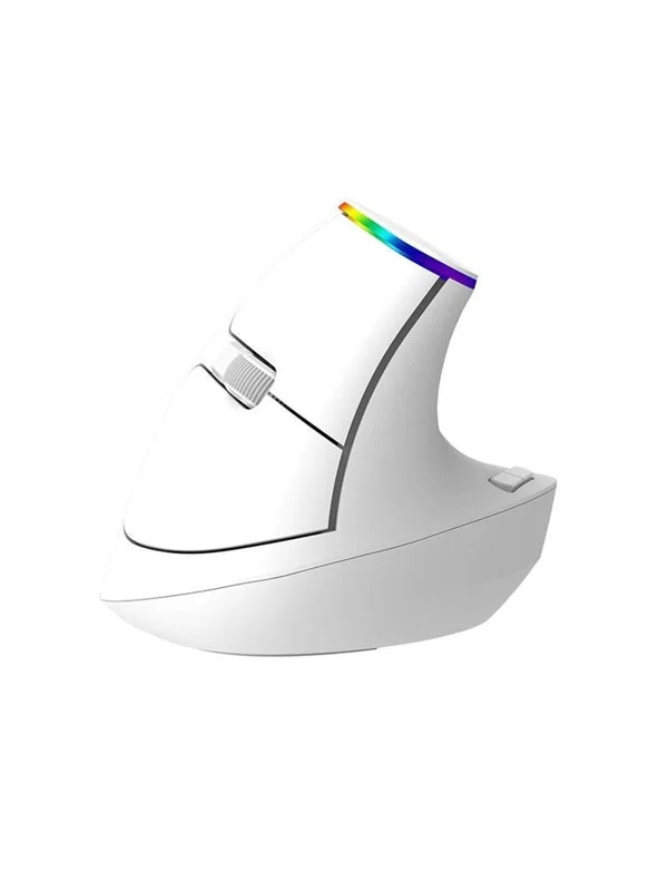Bild von DeLUX Wireless Vertical Mouse Delux M618C 2.4G 1600DPI RGB (white) - Vertical mouse (Weiß)