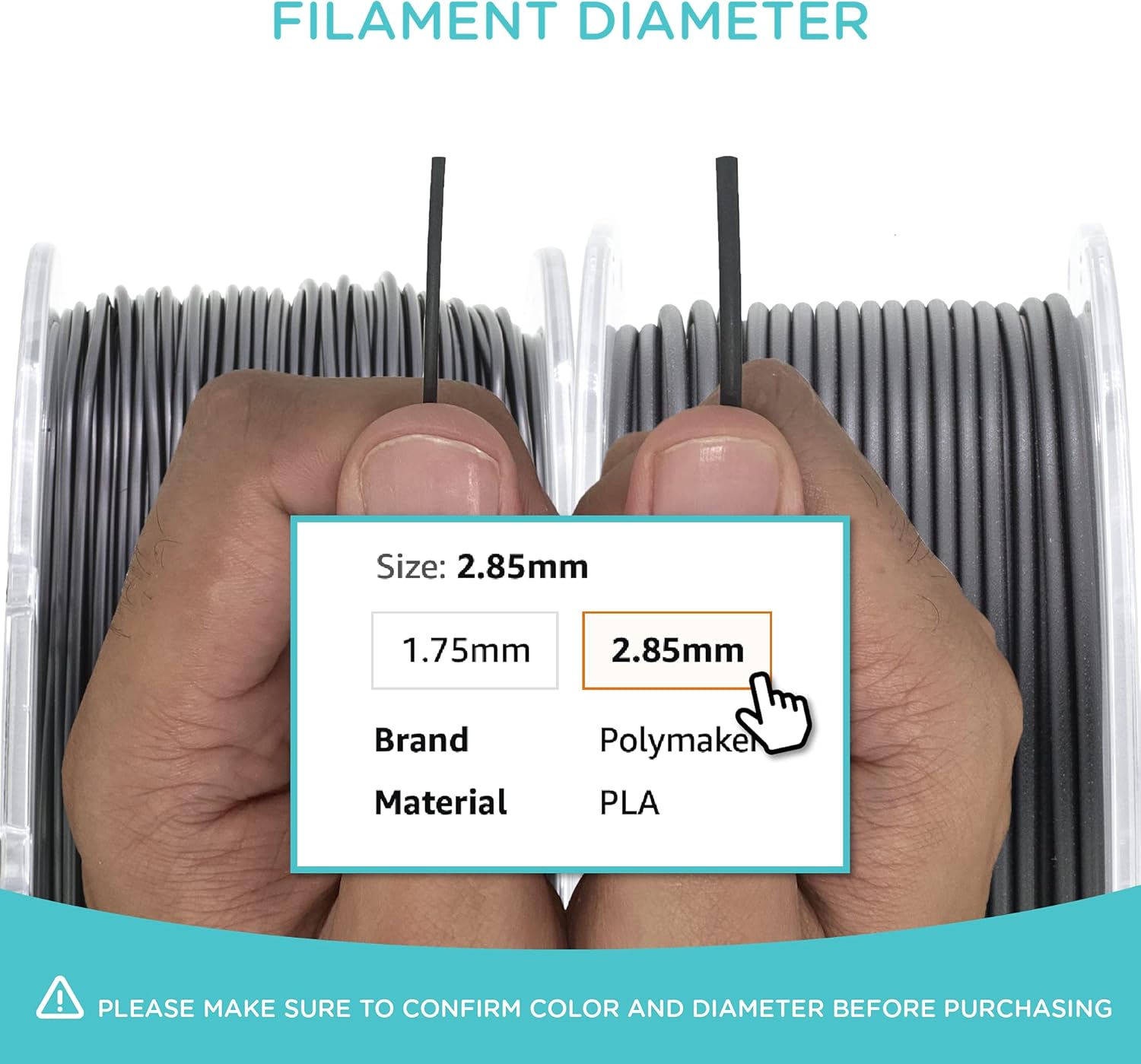 Bild von Polymaker PA02026 PolyLite Filament PLA 2.85mm 1000g Natur 1St.