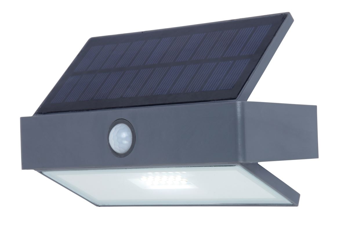Bild von LED Solarleuchte Arrow,Solar-Wandleuchte m.Bewegungsmelder,Außenleuchte aus Aluminium,Wandlampe für Outdoor,180 lm,2,3 Watt