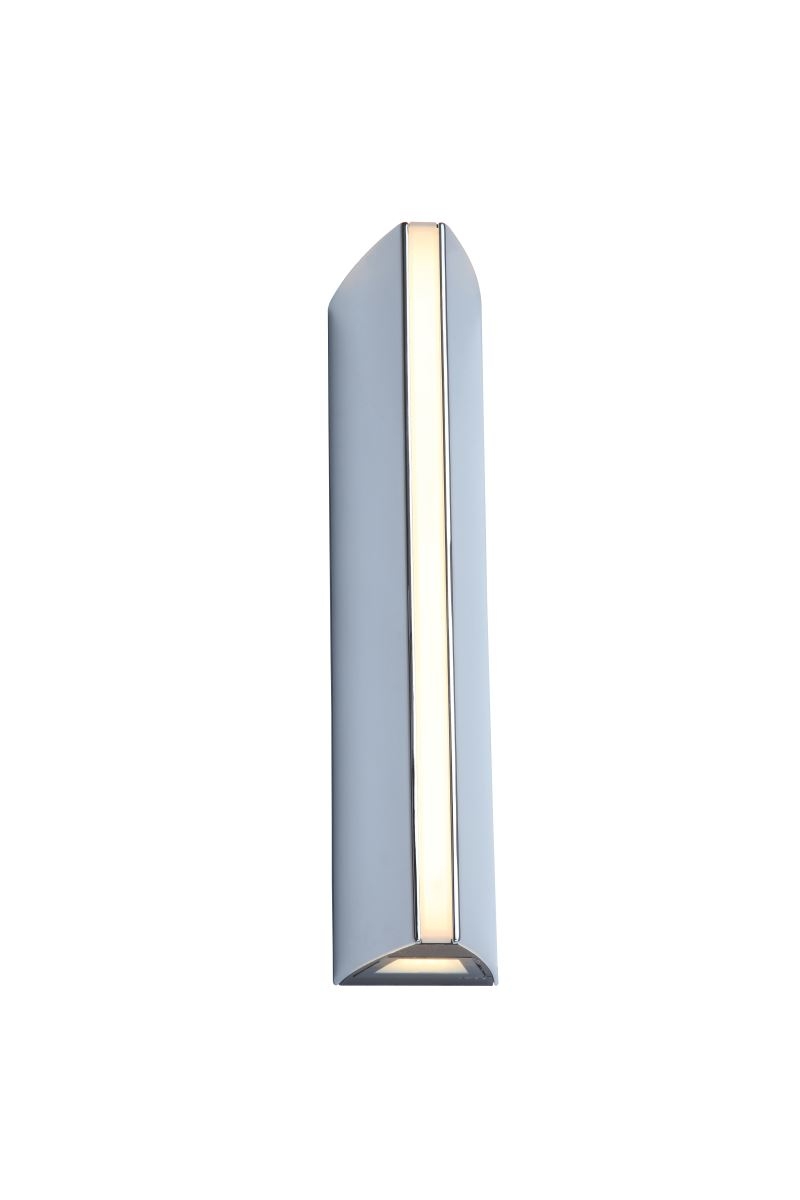 Bild von LED Außenwandleuchte Leo, längliche Wandlampe aus Chrom, moderne Außenleuchte mit Up & Down Lichteffekt,14 Watt, 3000 Kelvin, 870 Lumen, wettfeste Außenlampe …