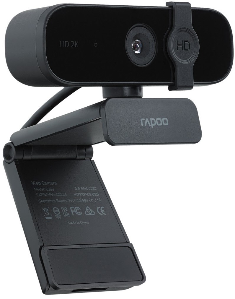 Bild von Rapoo XW2K Full HD-Webcam (Web Kamera, 2K-Videoqualität (4MP), 85° Sichtfeld, Rauschunterdrückung, USB-Anschluss, Kamera-Abdeckung, drehbar)