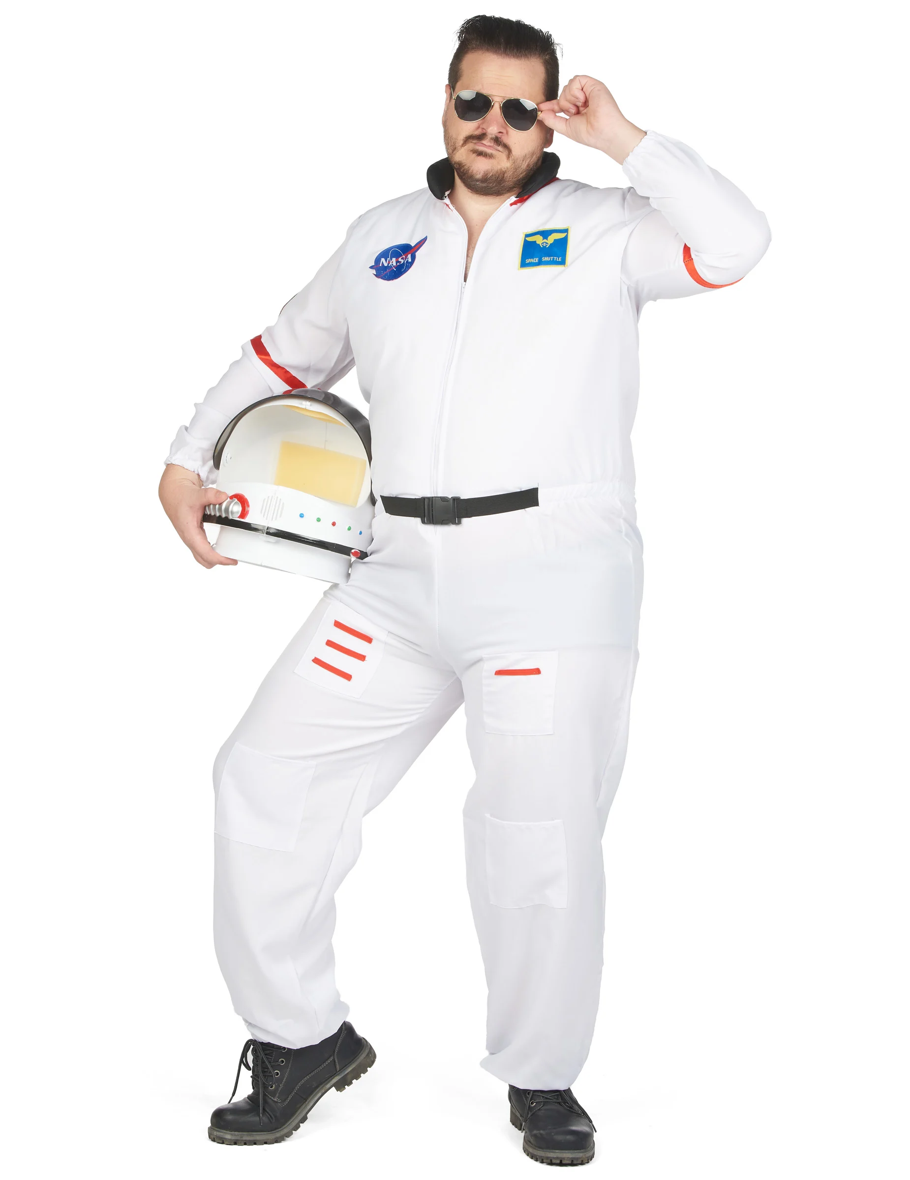 Bild von Plus Size Astronauten-Kostüm für Herren weiß