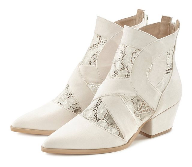Bild von LASCANA Stiefelette mit Spitze & bequemen Blockabsatz, Cowboy Boots, Westernstiefel