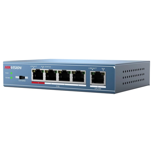Bild von Hikvision DS-3E0105P-E(B) 4-Port PoE Switch