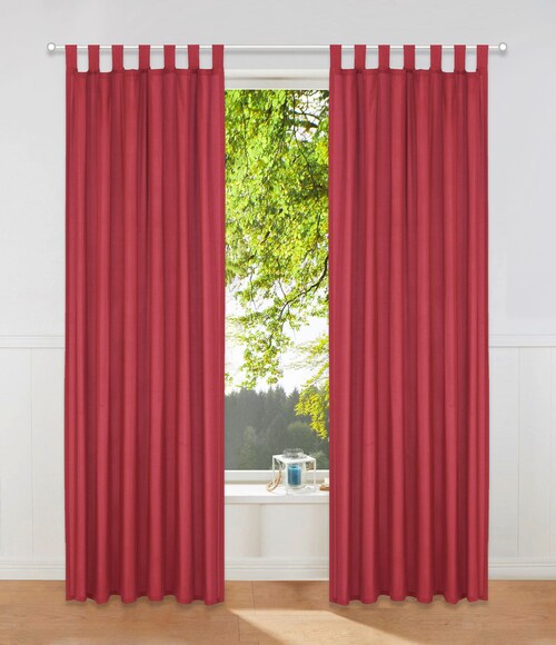 Bild von my home Vorhang Raja, Schlaufen (2 St), blickdicht, Polyester, 2er-Set, Bestseller, einfarbig, modern, pflegeleichte Mikrofaser