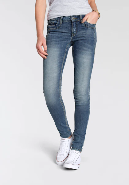 Bild von Arizona Skinny-fit-Jeans »mit Keileinsätzen«, extra-enger Beinschnitt, niedrige Leibhöhe
