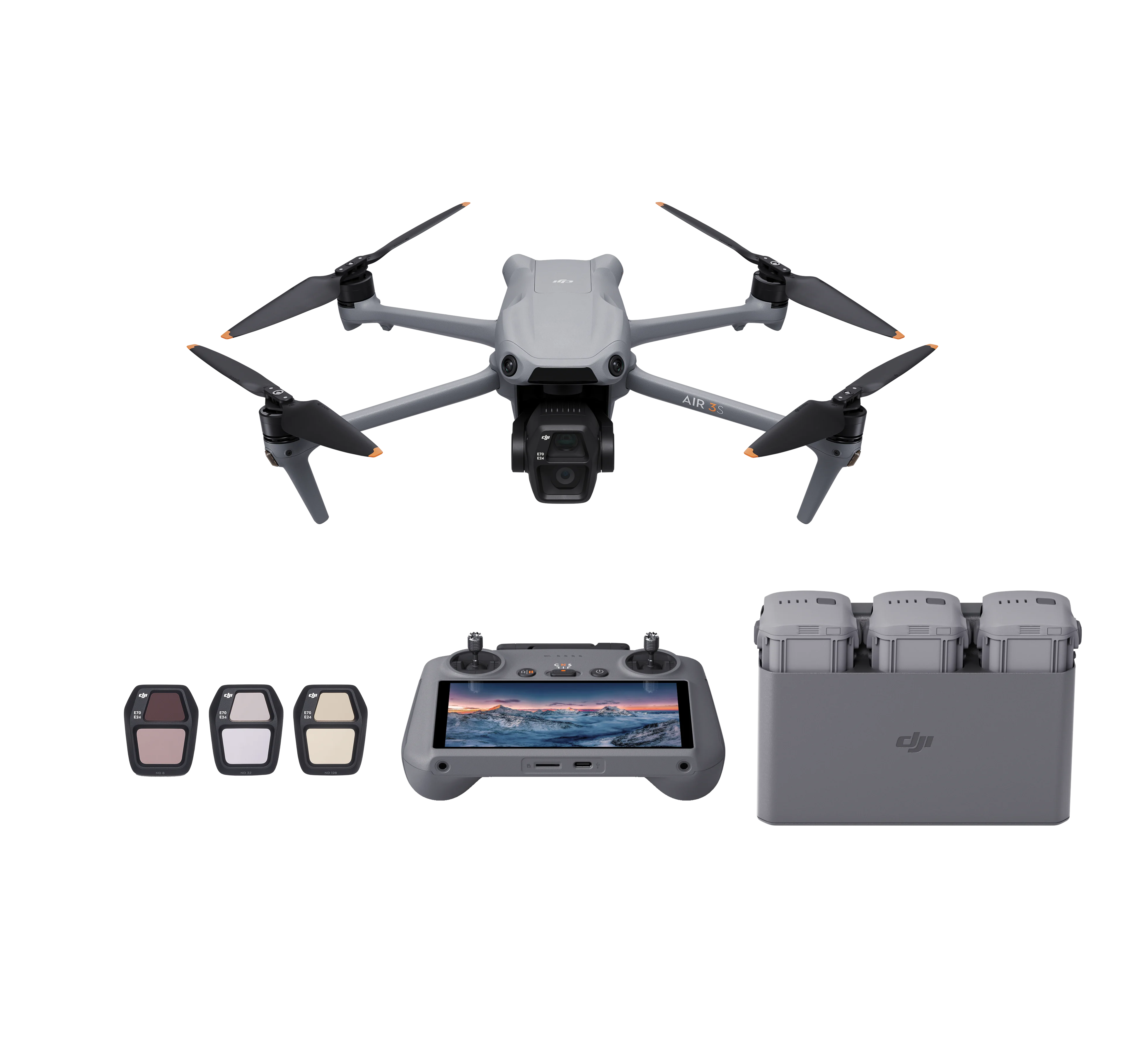 Bild von DJI Air 3s Fly More Combo RC 2 (45 min, 724 g, 50 Mpx), Drohne, Grau