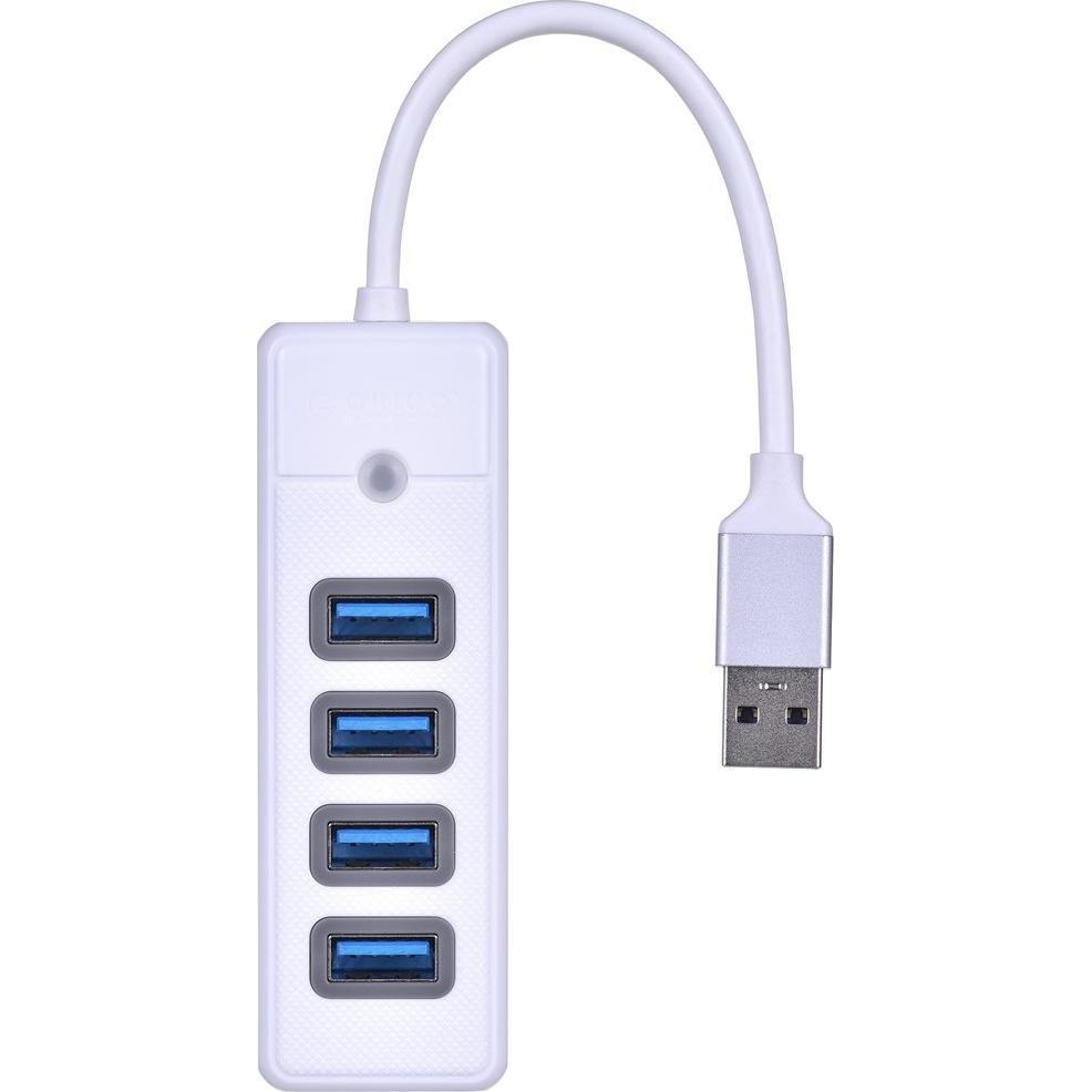 Bild von Orico Hub Adapter USB to 4x USB 3.0, 5 Gbps, 0.15m (White) (USB-C, 4 Ports), Dockingstation + USB Hub