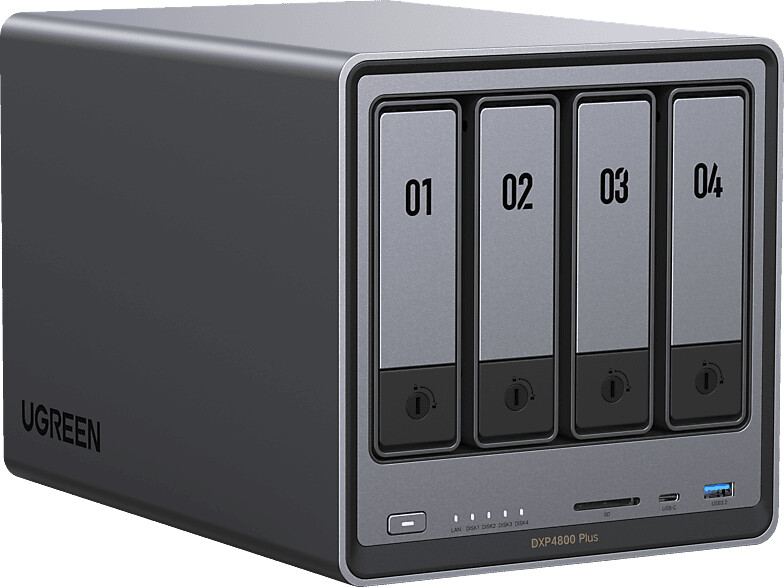 Bild von UGREEN NASync DXP4800 Plus 4-Bay NAS 0/4 SATA, 0/2 M.2 SSD, 1x 10GbE + 1x 2.5GbE, 8GB RAM