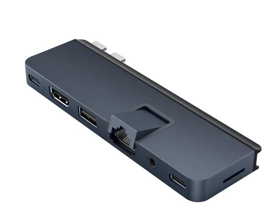 Bild von Hyper® HyperDrive Dual USB-C® TB compatible 7-in-2 Hub w univ. USB-C® ext adaptor - MN Blue - für alle MacBooks