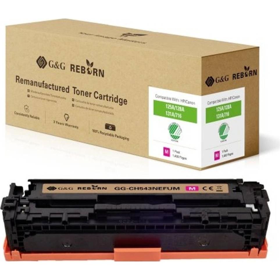 Bild von G&G Toner ersetzt HP, Canon 125A, 128A, 131X, 716M, 731M Kompatibel Magenta 1400 Seiten Reborn reman