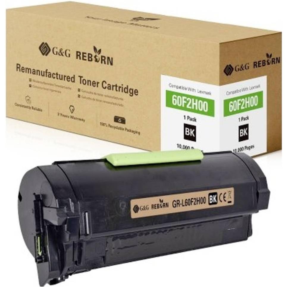 Bild von G&G, Toner, Toner ersetzt Lexmark 602H Kompatibel Schwarz 10000 Seiten Reborn remanufac (BK)