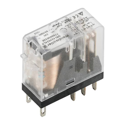 Bild von Weidmüller DRI424110LD Steckrelais 110 V/DC 5A 2 Wechsler – Vielseitiges Relais für digitale Signale