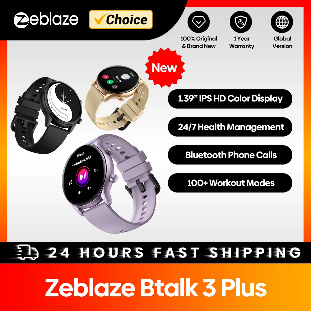 Bild von New Zeblaze Btalk 3 Plus Voice Calling Smart Watch 1.39'' Large HD Color Display Fitness Tracking