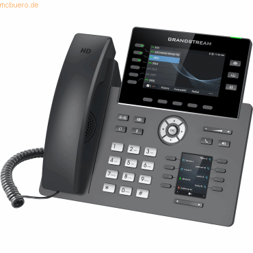 Bild von Grandstream GRP2616, 6 Leitungstasten, Wi-Fi, Bluetooth, USB, TFT, QoS, RJ-9, RJ-45, PoE ., Telefon, Schwarz