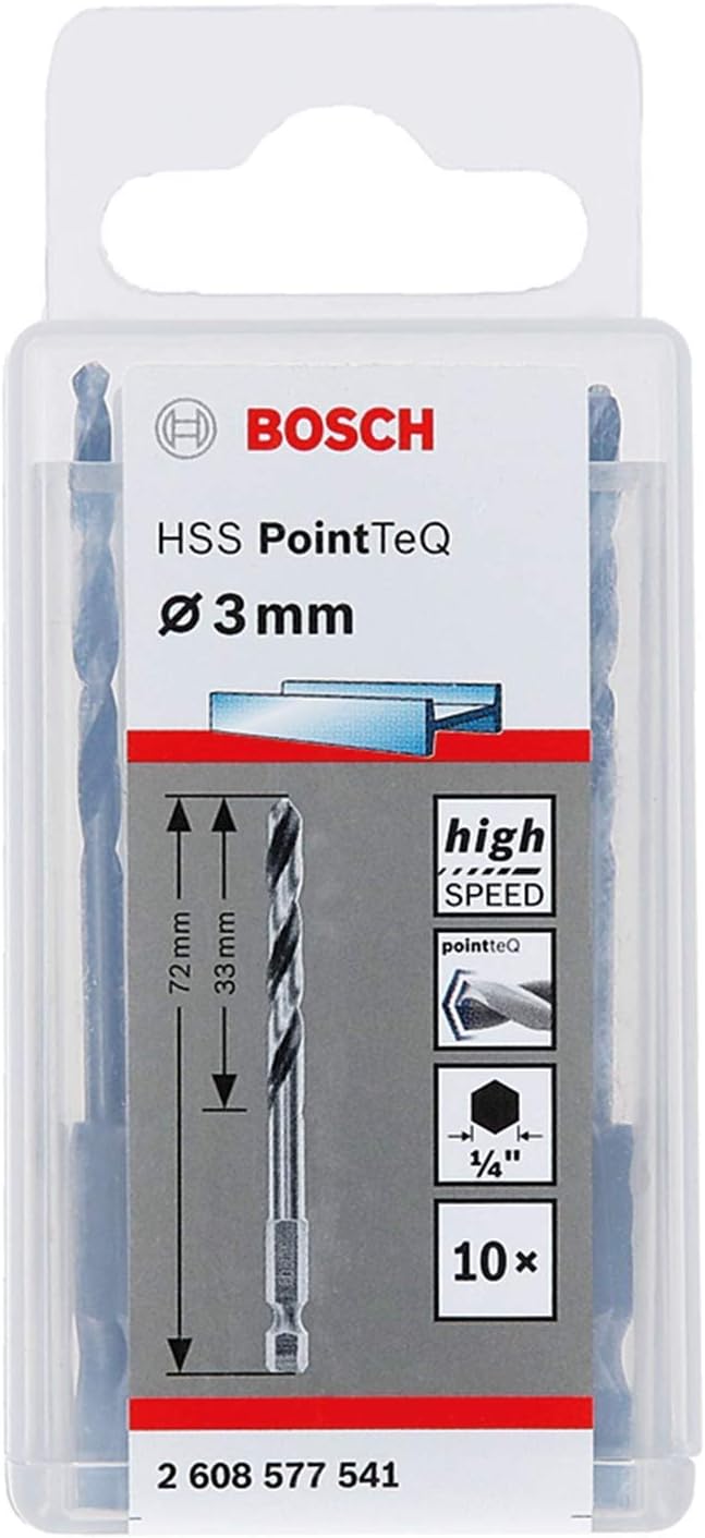 Bild von Bosch Accessories 1x PointTeQ Sechskantbohrer (für Metall, Ø: 2 mm, Arbeitslänge: 24 mm, Gesamtlänge: 60 mm, ¼"-Sechskantschaft, Zubehör für Schlagschrauber und Bohrschrauber)