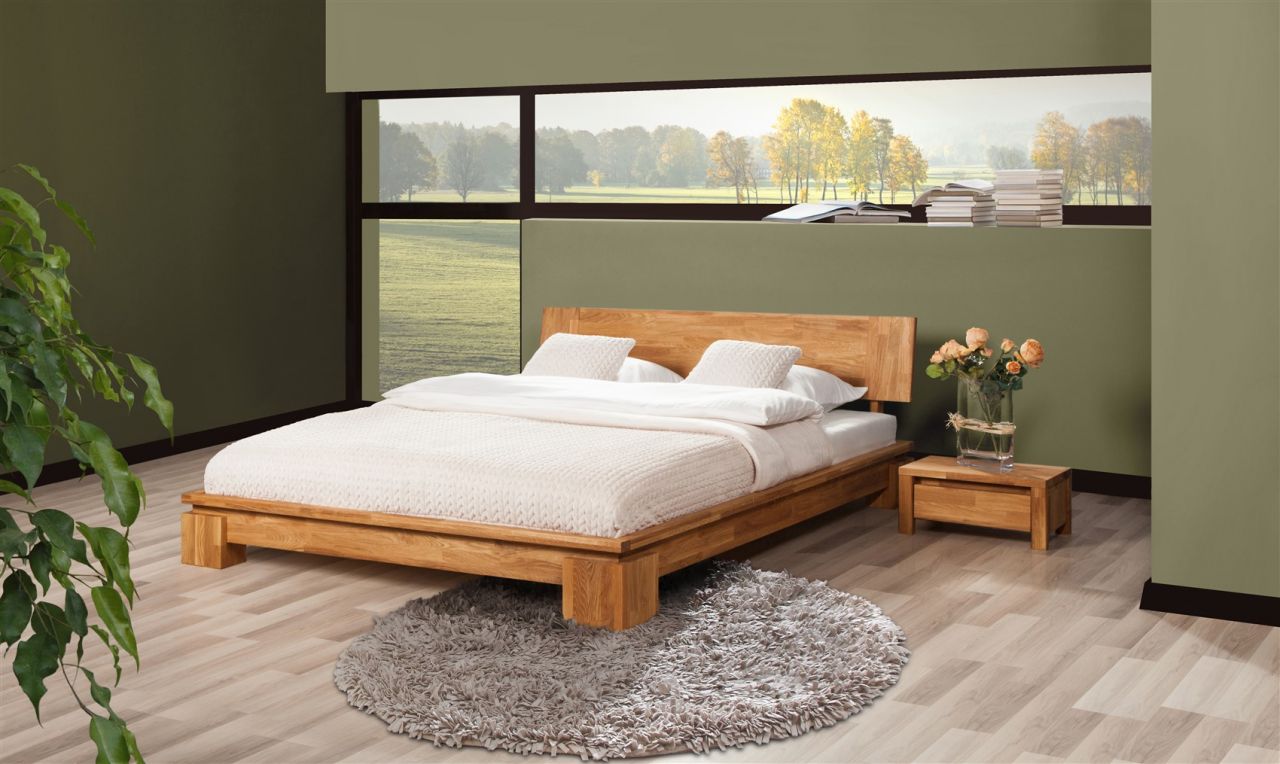 Bild von Massivholzbett Schlafzimmerbett MAISON Eiche massiv 200x220 cm
