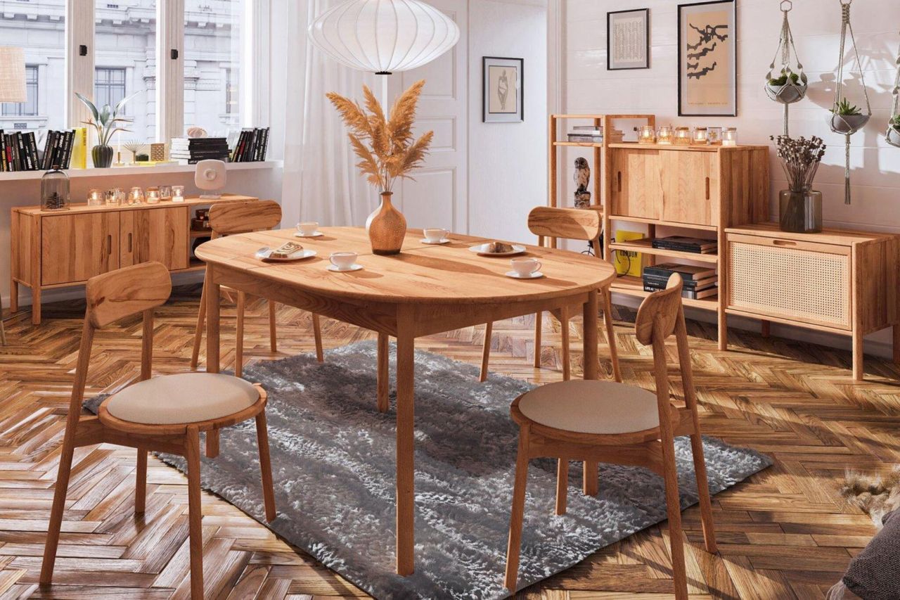 Bild von Esstisch Tisch ausziehbar SAGA Buche massiv 140/180x90 cm