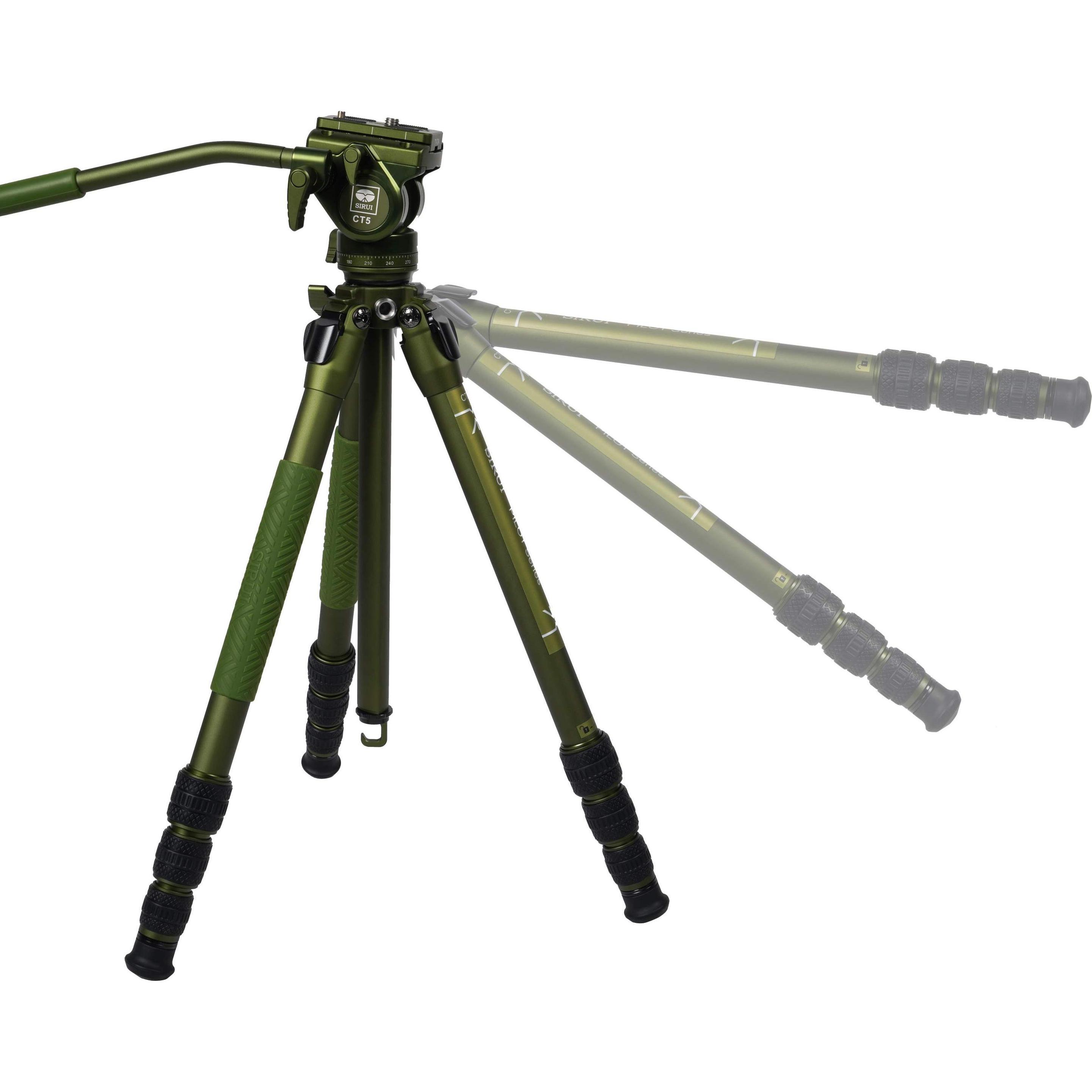 Bild von Sirui CT04 Dreibeinstativ mit Videoneiger CT5 Matt Grün Aluminium (Metall), Stativ, Grün