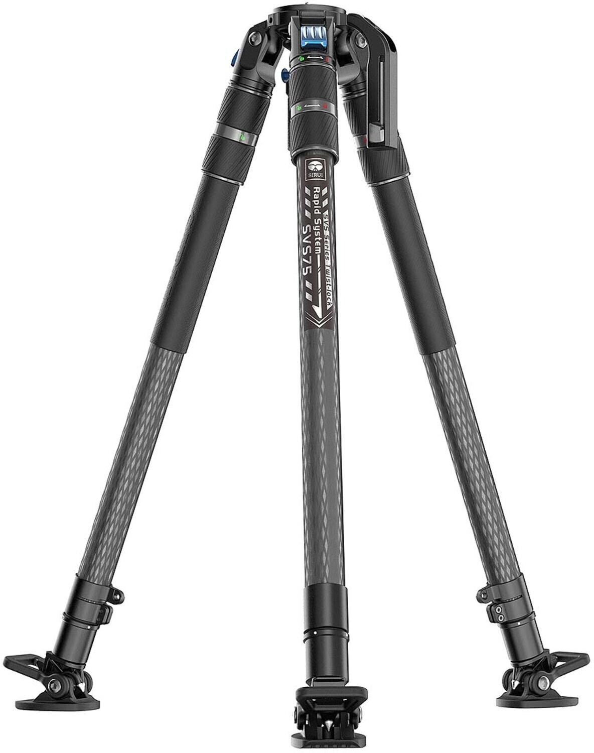 Bild von Sirui SVS75 Rapid System Dreibein Videostativ Carbon mit 75 mm Nivellierhalbschale, Stativ, Schwarz