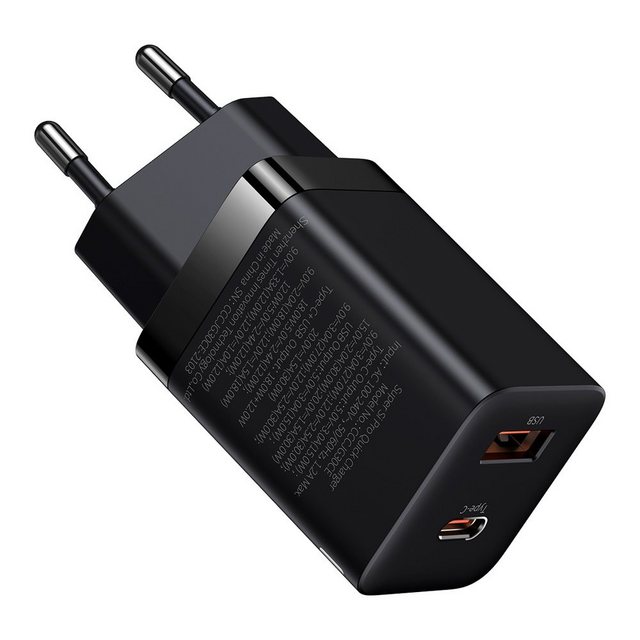 Bild von Baseus Super Si Pro Schnellladegerät USB / USB Type C 30W Power Delivery Quick Charge schwarz (CCSUPP-E01)