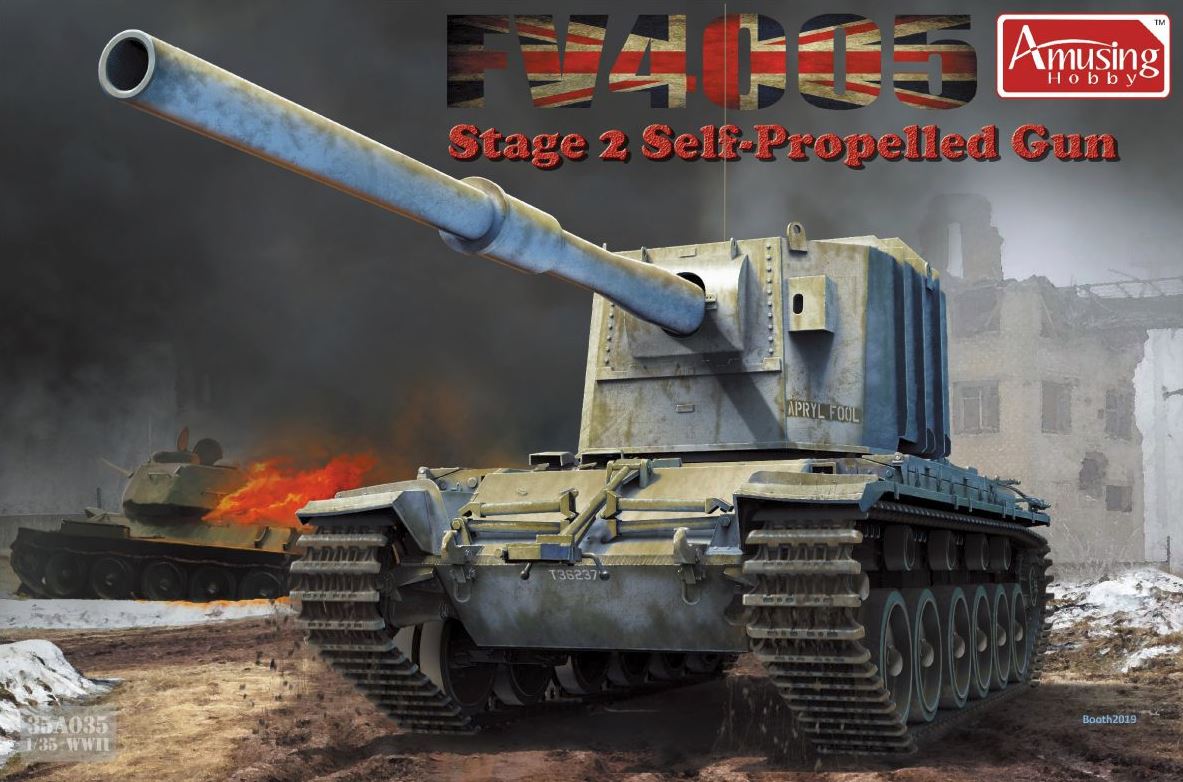 Bild von Amusing Hobby FV4005 Stage 2 Self-Propelled Gun 1/35 Model Kit Tank Panzer 1:35