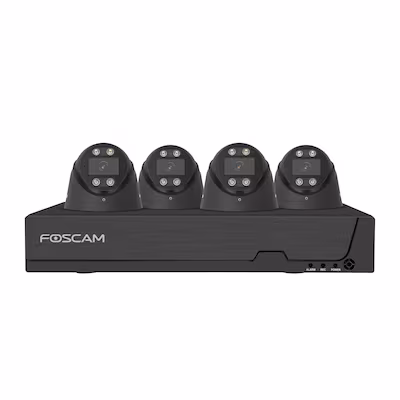 Bild von Foscam Überwachungskamera FNA108E-B4-2T 8-Kanal 4K 8 MP PoE Videoüberwachungsset mit 4x Kameras (5-tlg., 1x Foscam FNA108E NVR mit 2 TB HDD, 4x Foscam V8EP Überwachungskamera, PoE (Power-over-Ethernet), Zwei-Wege-Audio und Alarmsirene)