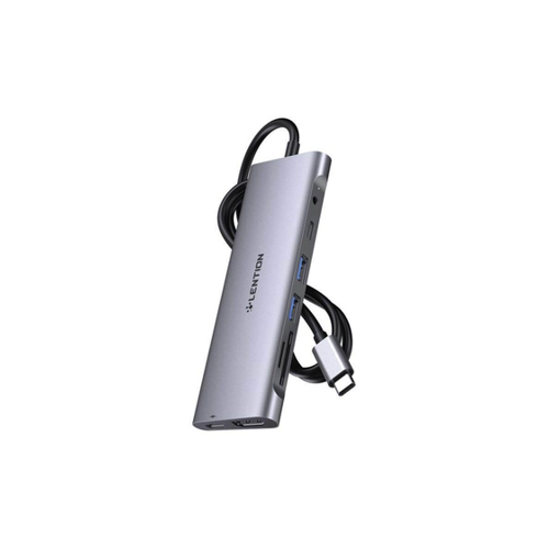 Bild von Lention Adapter/HUB 1m gray (USB-C, 8 Ports) - Dockingstation & USB Hub
