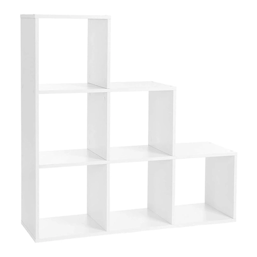 Bild von Treppenregal 6 offene Fächer Weiß