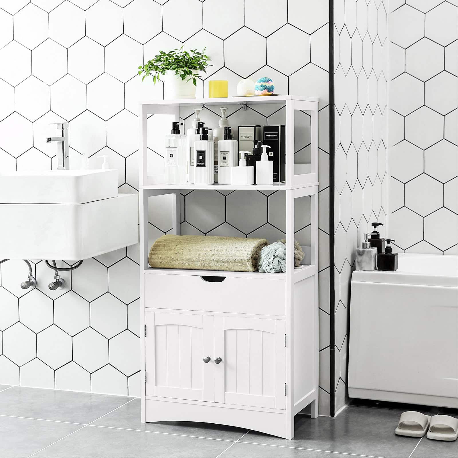 Bild von VASAGLE Badschrank : Stilvolles Badregal mit Vielseitigkeit für Küche, Wohnzimmer und Flur - Inklusive Ratenzahlung bei Myhomelando und kostenloser Lieferung