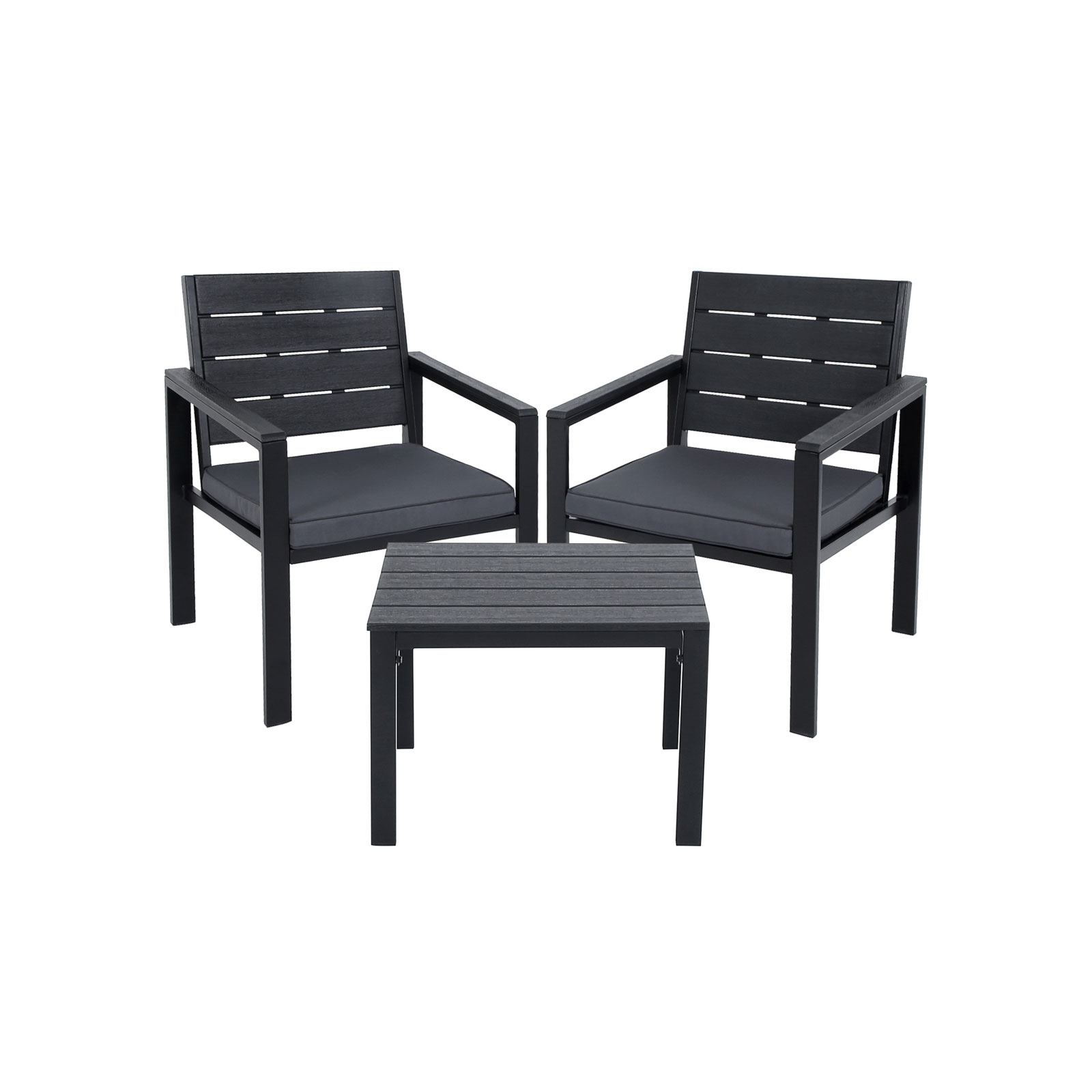 Bild von Gartenmöbel 3er Set Schwarz