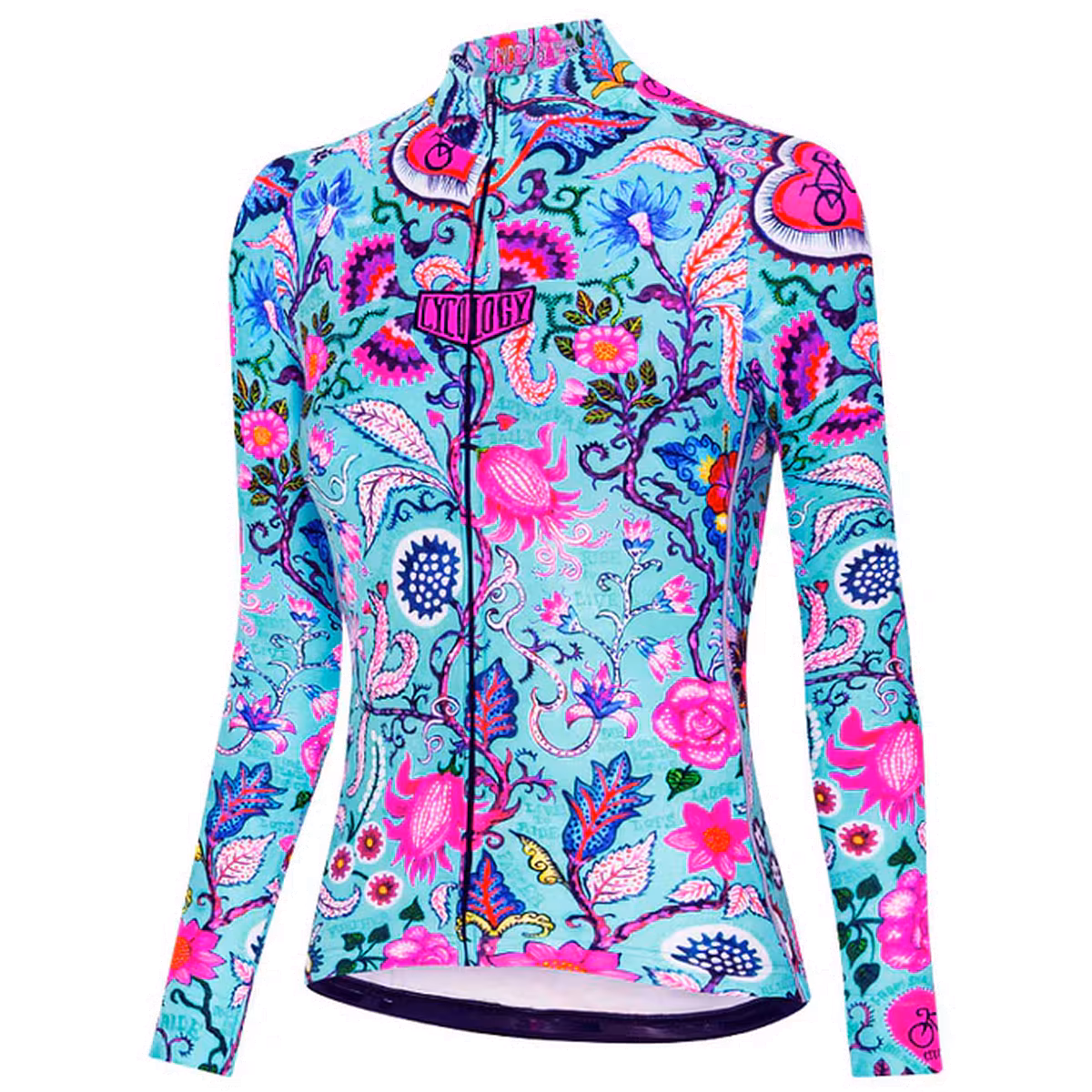 Bild von CYCOLOGY SECRET GARDEN LONG SLEEVE JERSEY AQUA Damen Langarm Radtrikot