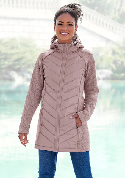 Bild von Vivance Steppjacke, mit Kapuze, mit Strickfleece-Ärmeln