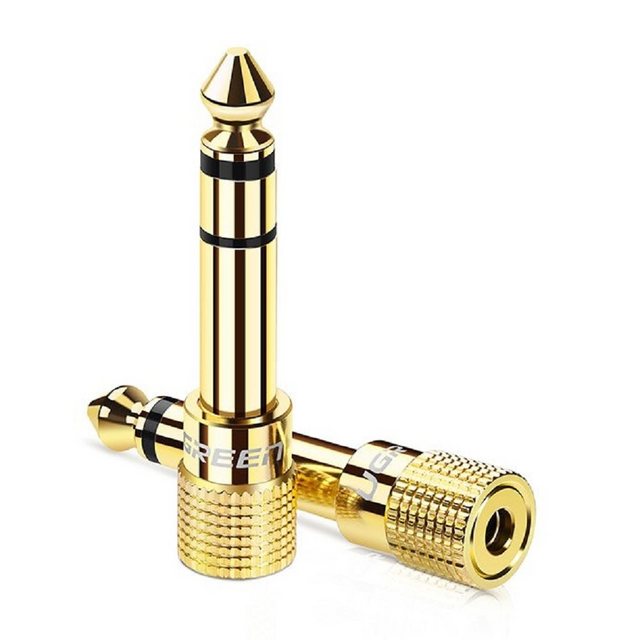 Bild von Ugreen 6.35 mm Klinkenstecker auf 3.5 mm Buchse (Klinkenadapter), Audio Adapter, Gold