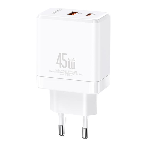 Bild von Usams Ład. siec. 1xUSB-C+1xUSB 45W (only head) GaN PD3.0 +QC3.0 Fast Charging