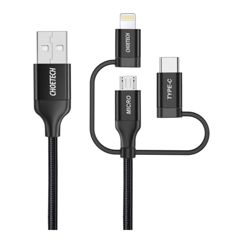 Bild von Choetech 3in1 MFI Kabel USB - USB Type C (1.20 m, USB 2.0) im Test