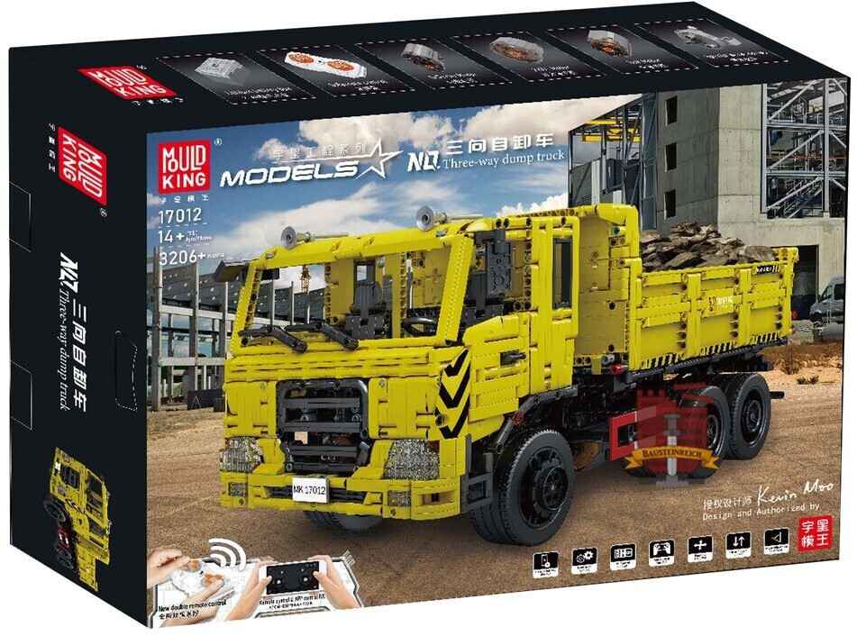 Bild von Mould King Spielbausteine 17012 - 3 Seiten Muldenkipper (Mould King) Klemmbausteine, (3206 St)
