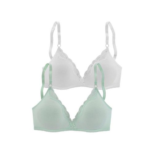 Bild von Petite Fleur Bralette-BH (Packung, 2 Stück) ohne Bügel aus Baumwolle mit Spitze